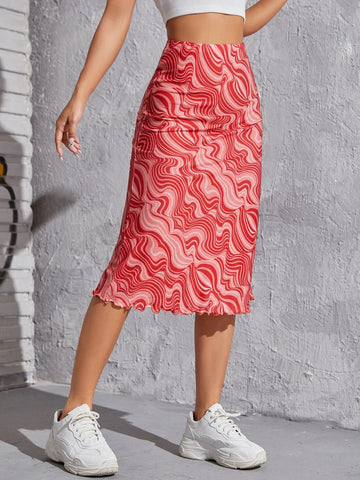 EZwear Marble Print Skirt