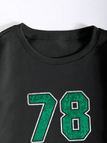 Numeric '78' Logo Drop Shoulder Sweatshirt And Shorts Set