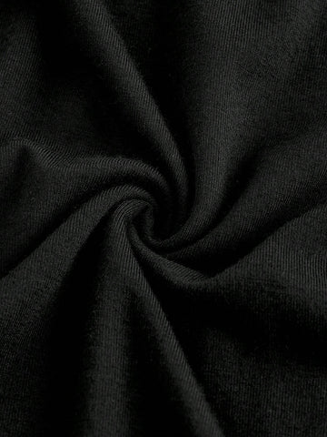 Off Shoulder Maxi Dress With Asymmetrical Hem In Black