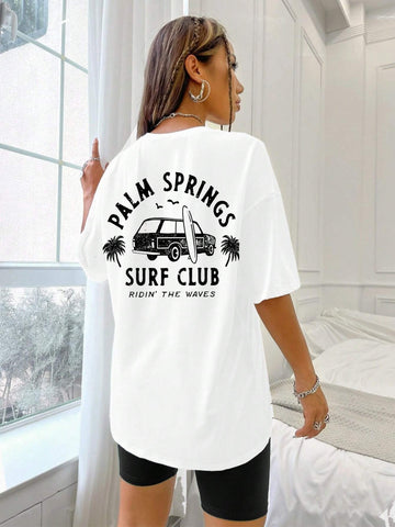 Palm Springs Surfing Coconut Girl Clothing Preparatory Summer Beach 2-Piece Outfit