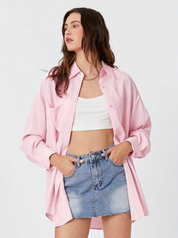 EZwear Patch Pocket Drop-Shoulder Shirt