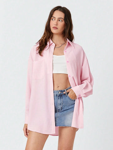 EZwear Patch Pocket Drop-Shoulder Shirt