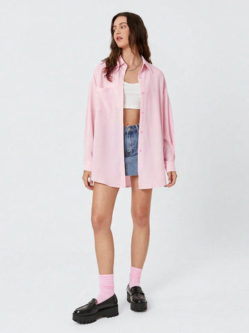 EZwear Patch Pocket Drop-Shoulder Shirt