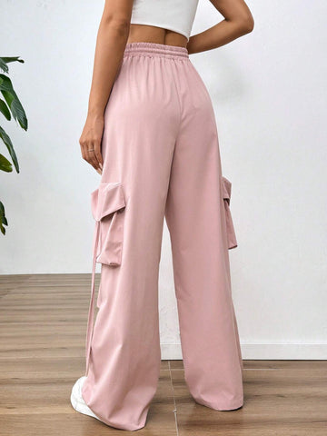 EZwear Pink Workwear Pocketed Women Trousers