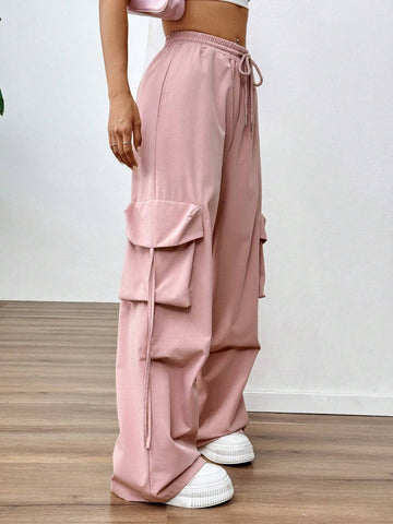 EZwear Pink Workwear Pocketed Women Trousers