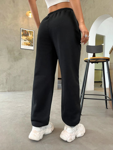 EZwear Reflective Slogan Graphic Sweatpants