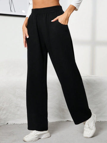 EZwear Slant Pocket Elastic Waist Sweatpants