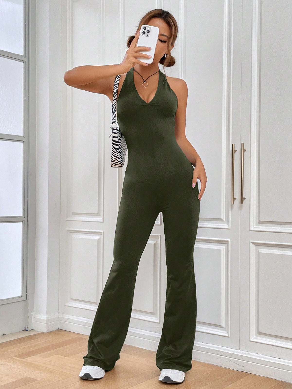Women'S Sleeveless Criss-Cross Back Jumpsuit