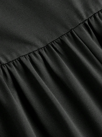 Solid Color Long Sleeve Jumpsuit, Casual, Spring & Autumn