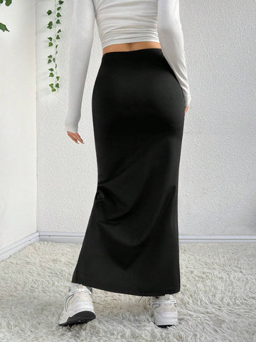 EZwear Solid Color Mermaid Style Skirt