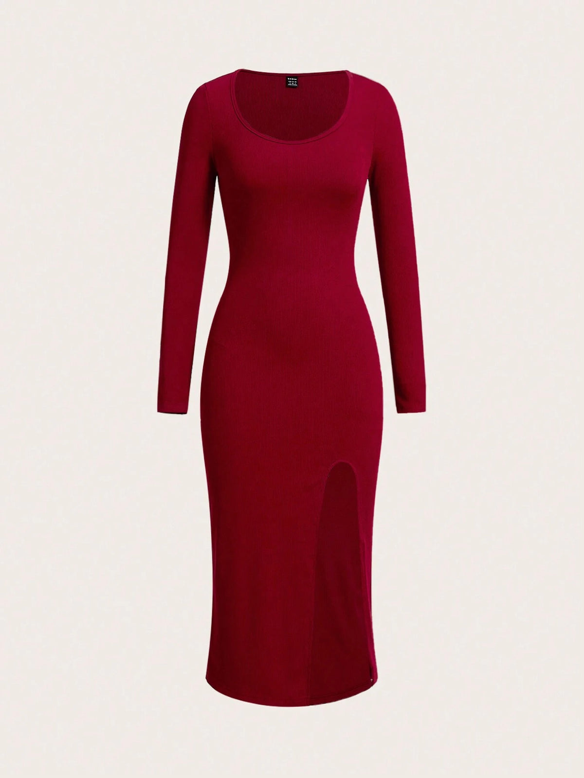 Solid Color Slim Fit Slit Dress
