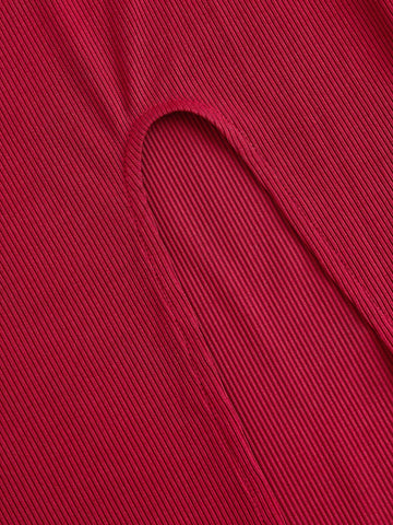Solid Color Slim Fit Slit Dress