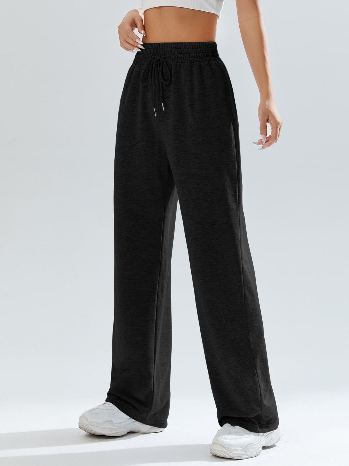EZwear Solid Drawstring Waist Sweatpants