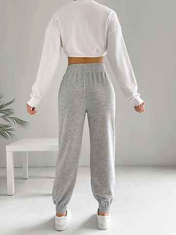 EZwear Solid Elastic Waist Sweatpants