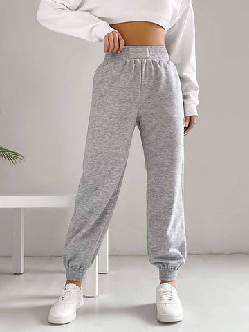 EZwear Solid Elastic Waist Sweatpants