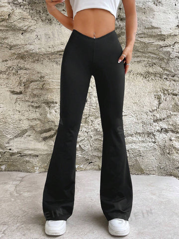 EZwear Solid Flare Leg Pants