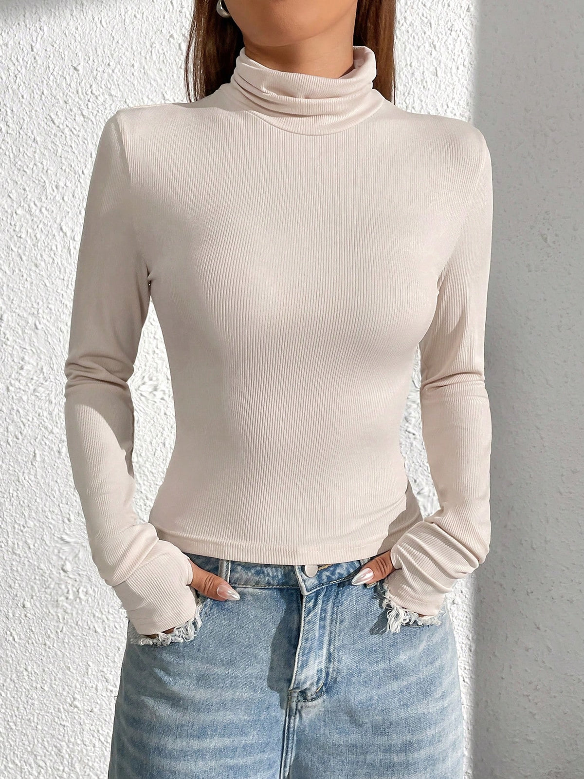 Solid Rib Knit Tee