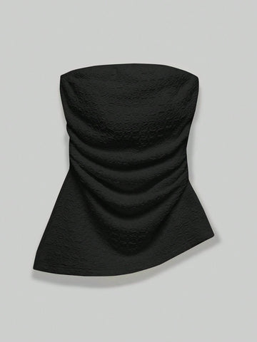 Solid Ruched Side Tube Top