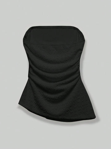 Solid Ruched Side Tube Top