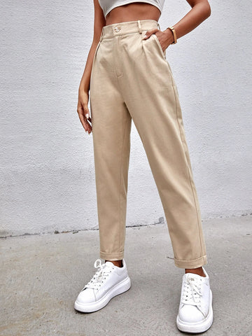 EZwear Solid Straight Leg Pants