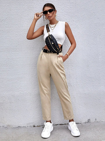 EZwear Solid Straight Leg Pants