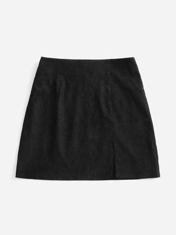 EZwear Split Hem Cord Skirt