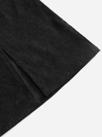 EZwear Split Hem Cord Skirt