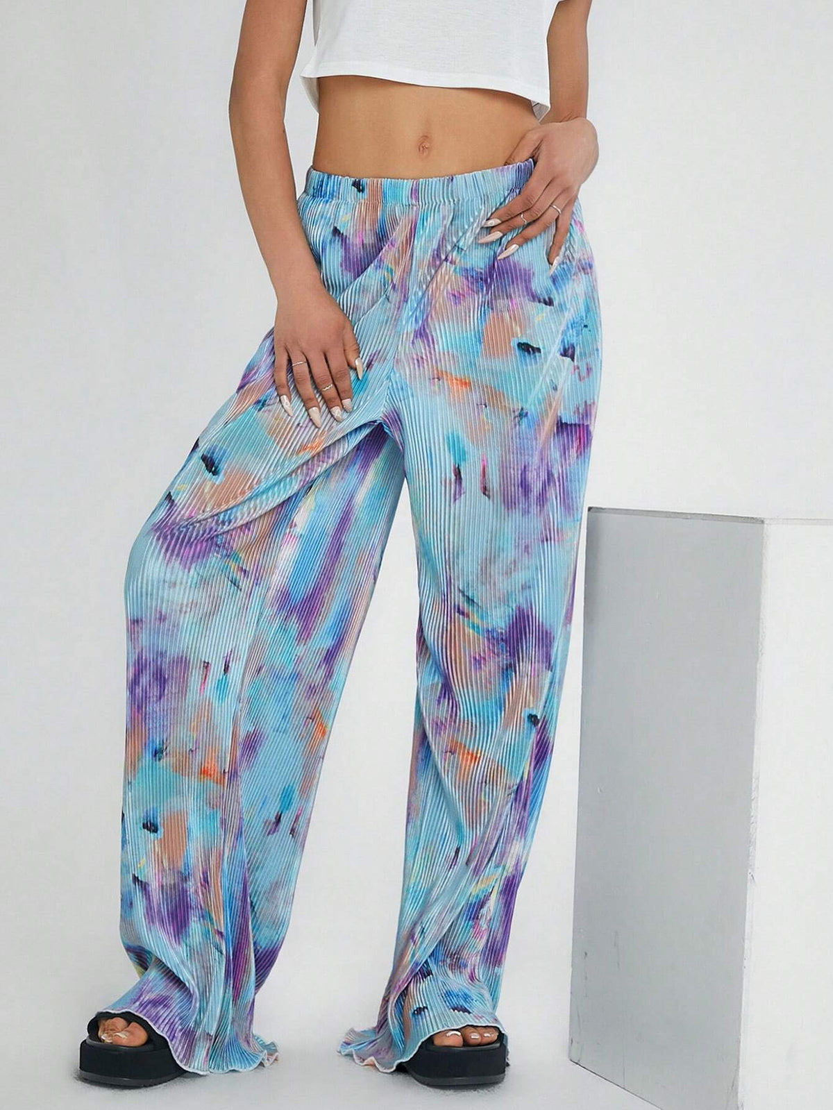 EZwear SpringSummer Sun-Proof Color Fade Straight Pants With Crushed Fabric