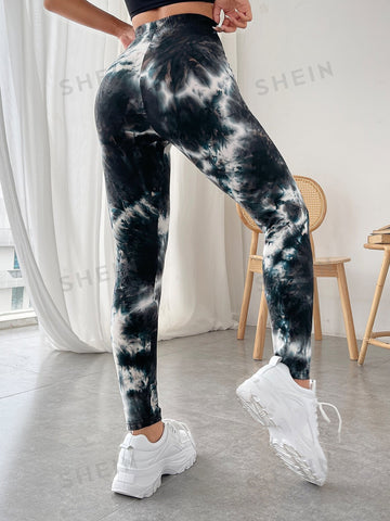EZwear Spring And Summmer High Waist Tie Dye Long Leggings