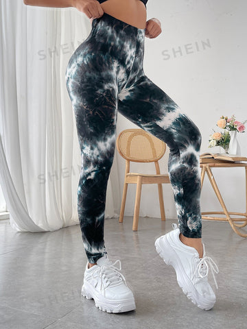 EZwear Spring And Summmer High Waist Tie Dye Long Leggings