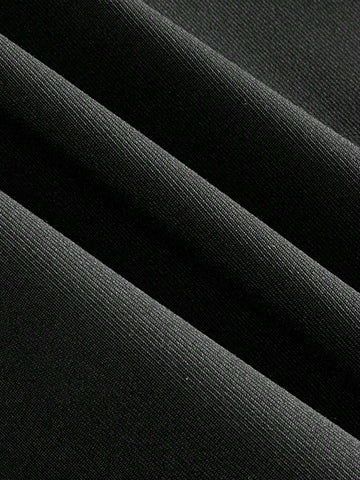 EZwear Spring Summer Casual Solid Color Ruffle Hem V-Waist Drawstring Pleated Tie Waist Slit Mermaid Hem Skirt