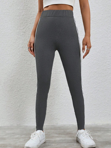 EZwear Striped High Waist Leggings