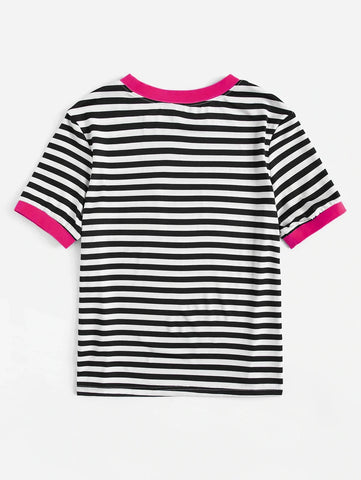 Striped Patch Pocket Ringer Tee