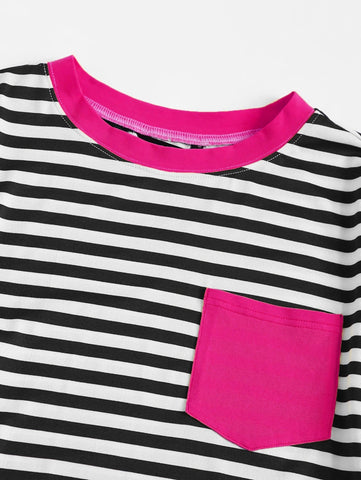Striped Patch Pocket Ringer Tee