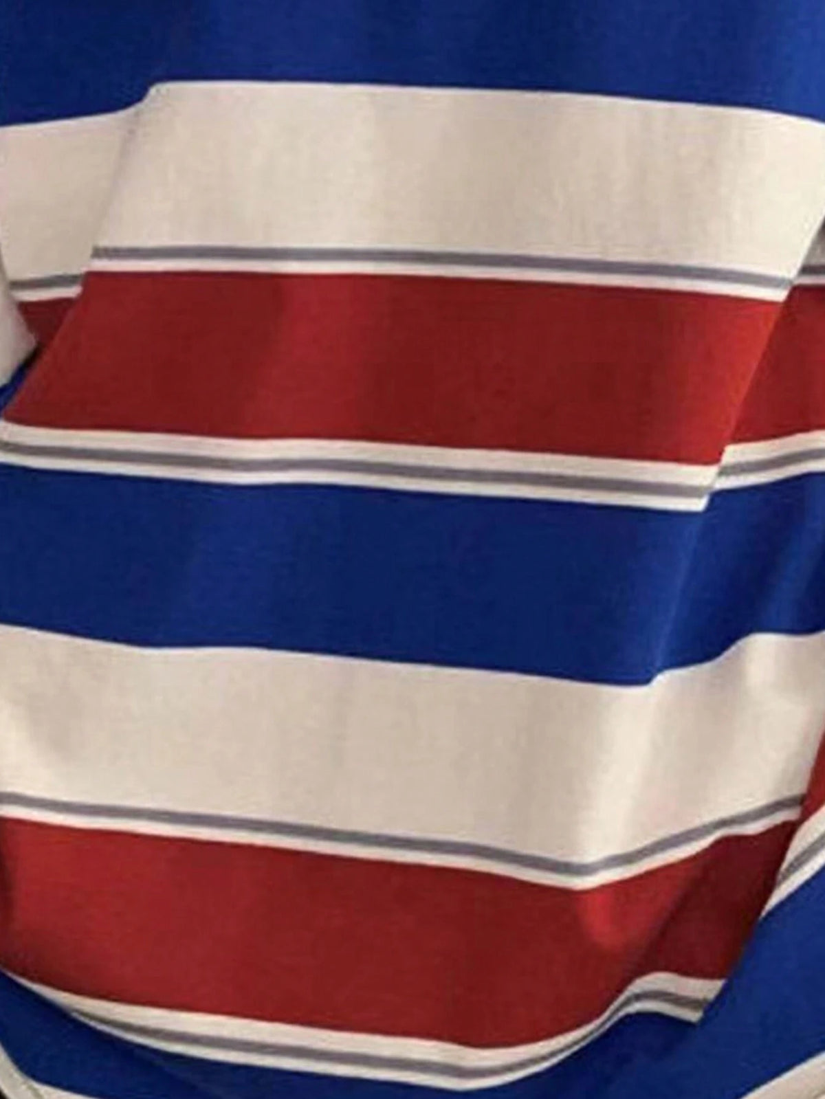 EZwear Striped Round Neck Oversized Long Sleeve T-Shirt