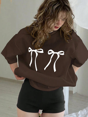 EZwear Summer Casual Butterfly Print Short Sleeve T-Shirt