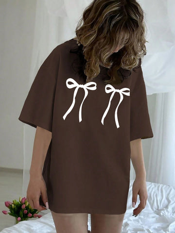 EZwear Summer Casual Butterfly Print Short Sleeve T-Shirt