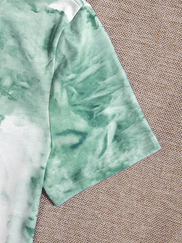 Summer Casual Tie-Dye Letter Print T-Shirt