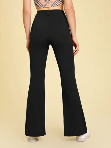 EZwear Summer Outfit Solid Flare Leg Pants