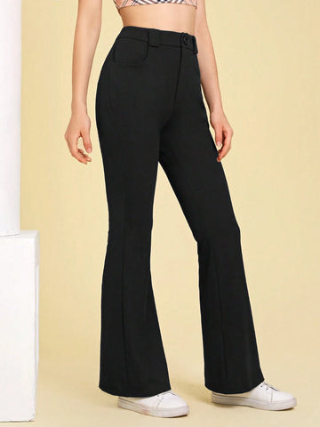 EZwear Summer Outfit Solid Flare Leg Pants