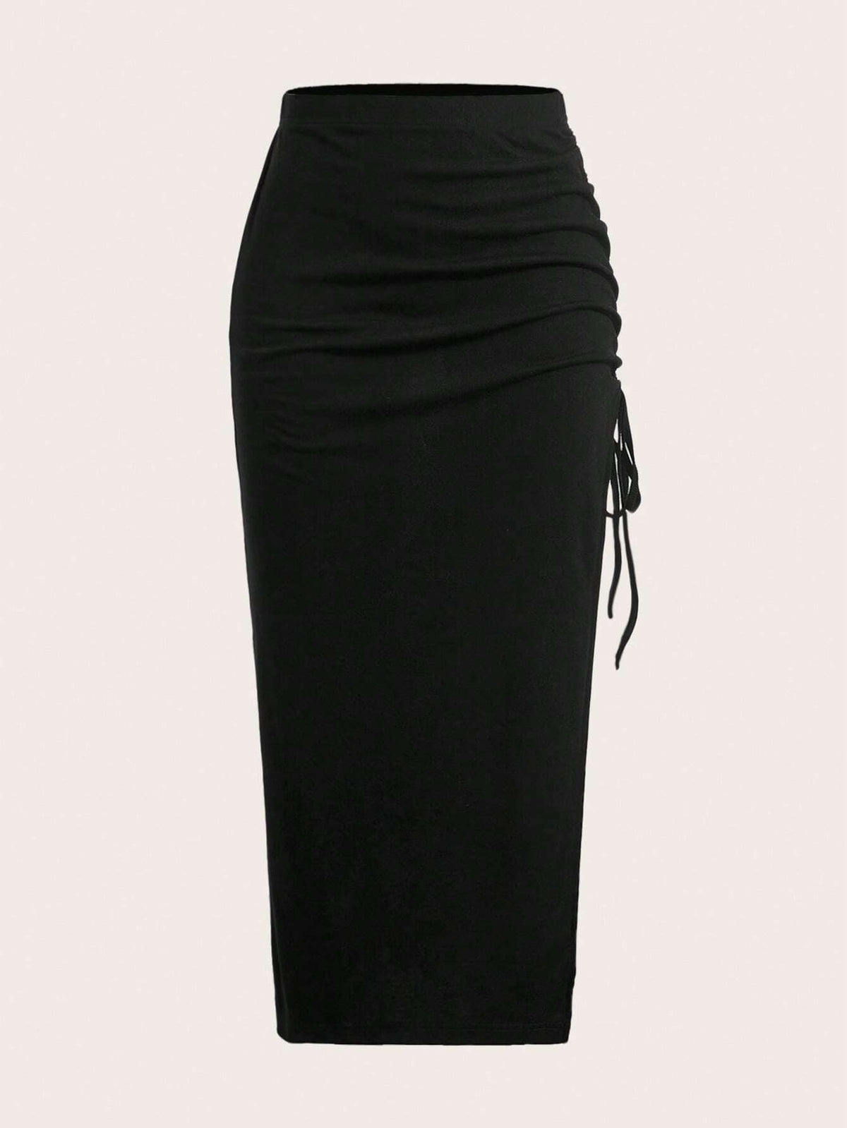 EZwear Summer Outfits Drawstring Split Thigh Skirt