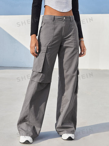EZwear Summer Outfits Flap Pocket Cargo Pants