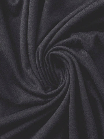 Summer Skull, Wild Flower Halloween Print Crew Neck T-Shirt Dress, Regular Size, Deep Grey