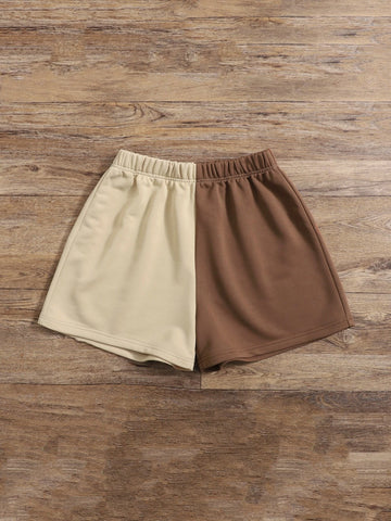 EZwear Two Tone Elastic Waist Shorts