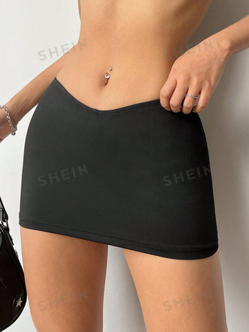 EZwear V-Waist Bodycon Mini Skirt