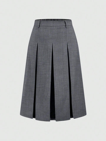 EZwear Vintage High Waisted Pleated Skirt