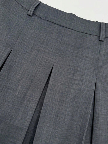 EZwear Vintage High Waisted Pleated Skirt