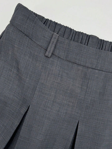 EZwear Vintage High Waisted Pleated Skirt