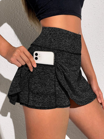 EZwear Wide Waistband Skort With Phone Pocket