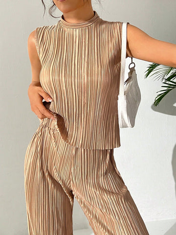 Women'S Solid Color Texture Two-Piece Set